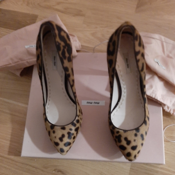 Miu Miu Leopard Print 5inch Heel Platform Sole, 38 - Picture 6 of 9